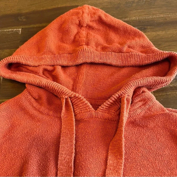 Madewell Clairview Hoodie Sweater Crop Sporty Short Textured Vintage Orange XXS - Picture 7 of 14